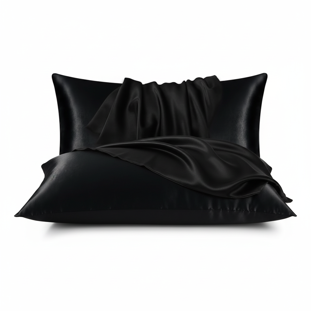 Svarta satin örngott - autentisk